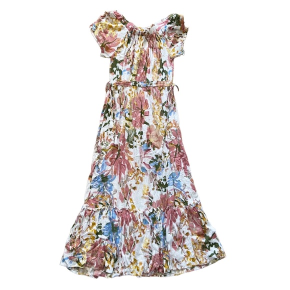 New Directions Spring Blooms Floral Dress Off the Shoulder Size Small - Picture 2 of 8